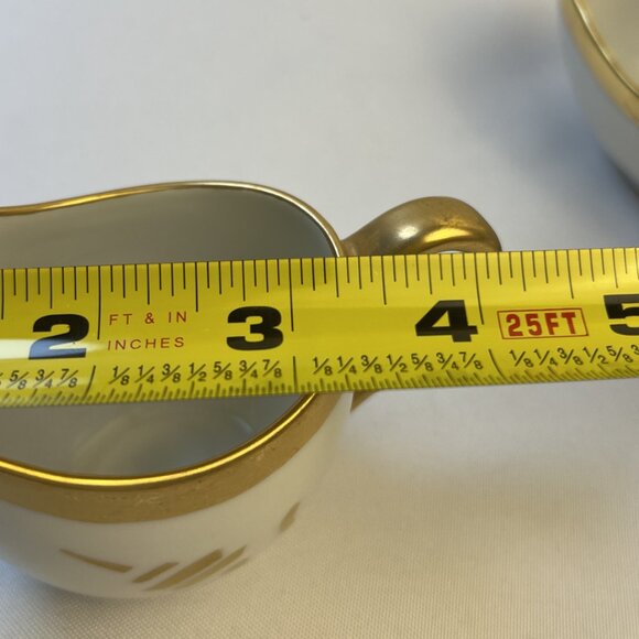 Vintage AEH Japan Porcelain Small Creamer & Basket Set Gold Accents Marked 1930 - Picture 12 of 12